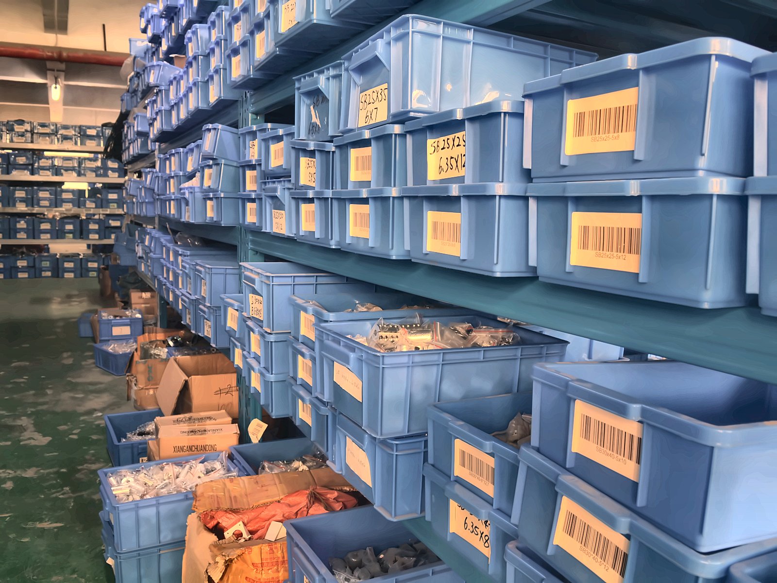 Every bin labelled and barcoded