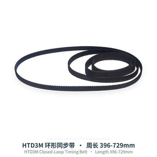 HTD3M Closed-Loop Timing Belt, Length 396-729mm