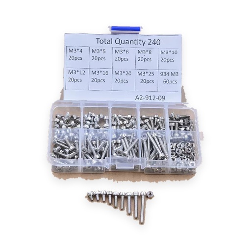 304 Stainless DIN912 Socket Screw Assortment Box