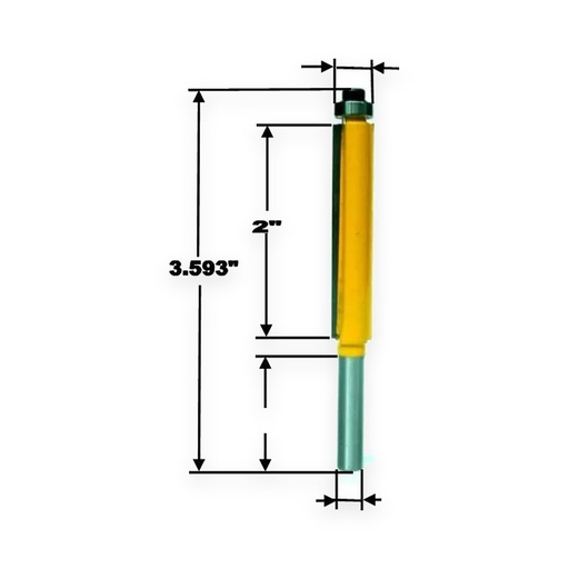 1/4 Shank Long Double-Flute Straight Bit